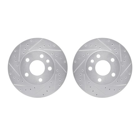 DYNAMIC FRICTION CO Rotors-Drilled and Slotted-SilverZinc Coated, 7002-74025 7002-74025